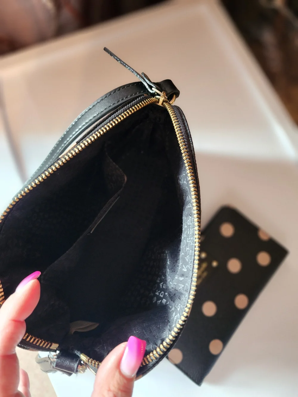 Kate Spade New York Wellesley Black Polka Dot Crossbody Bag & Stacy Wallet Bundl